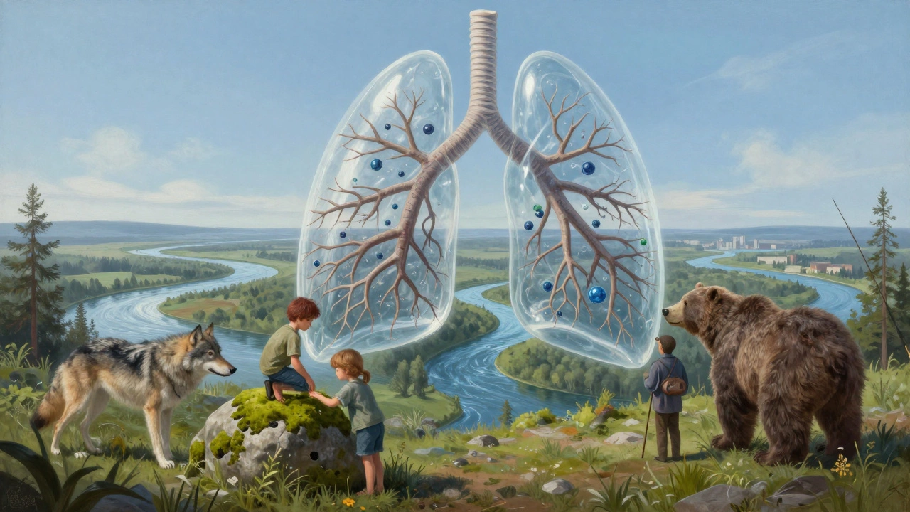 Лёгкие планеты из деревьев и рек, доставляющие чистую воду и воздух в города.