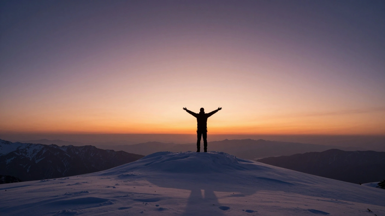 Восхождение на вершину при рассвете